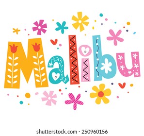 Malibu vector lettering decorative type