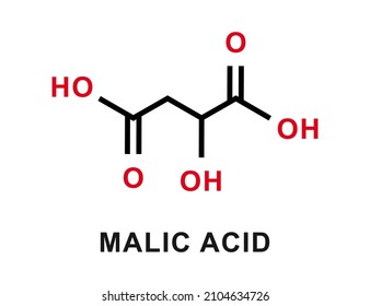 Malic acid chemical formula. Malic acid chemical molecular structure. Vector illustration