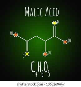 Malic acid formula. Chemistry science vector illustration C4H6O5