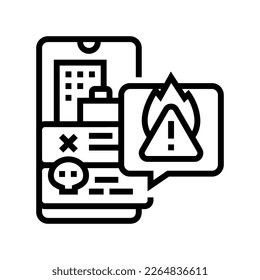 malice crisis line icon vector. malice crisis sign. isolated contour symbol black illustration