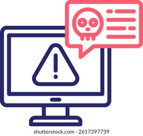 Malicious Attack Icon Color Vector Illustration