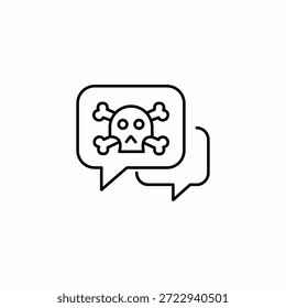Symbol für bösartige Chatwarnung, Vektor