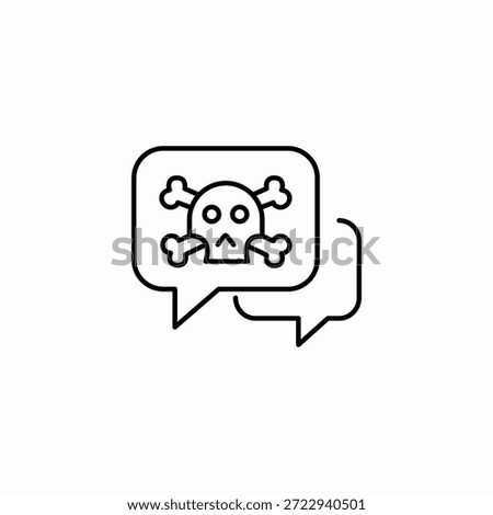 malicious chat warning icon sign vector