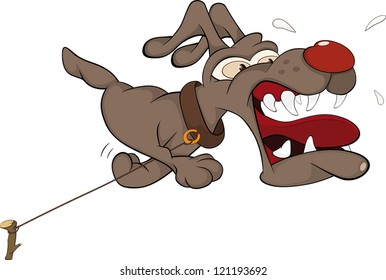 Malicious dog. Cartoon