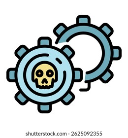 Malicious mechanism icon. Outline malicious mechanism vector icon color flat isolated