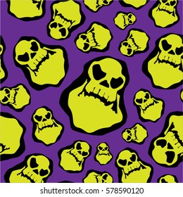 Malicious monster scull abstract background. Seamless pattern. Vector illustration.