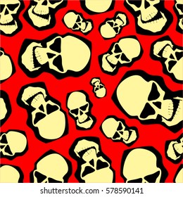 Malicious scull abstract background. Seamless pattern. Vector illustration.