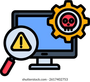 Malicious Software Icon Lineal Color Vector Illustration