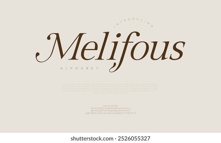 Beleza de tipografia malifous moda elegante minimalista serif italic fontes decorativos casamento vintage retro logos. Logotipo de fonte de luxo mínimo alfabeto. Ilustração vetorial