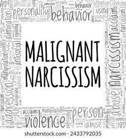 Malignant Narcissism word cloud conceptual design isolated on white background.