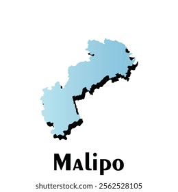 Malipo City of China map vector illustration, creative design template