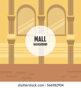 Mall background. Luxury architecture background. Background with columns and windows.