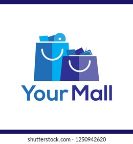 mall bag logo vector template