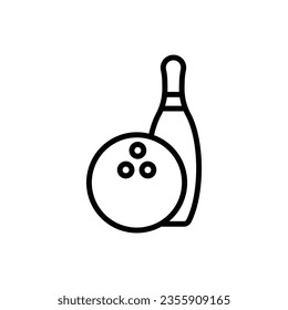 Mall Bowling Outline Icon Vector Illustration