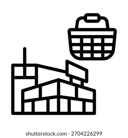 Plantilla de diseño de Vector de ilustración de icono de edificio de centro comercial