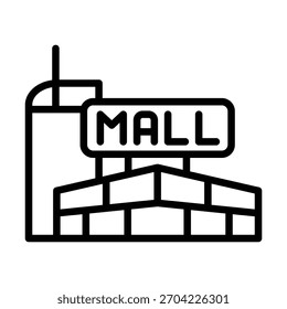 Plantilla de diseño de Vector de ilustración de icono de edificio de centro comercial