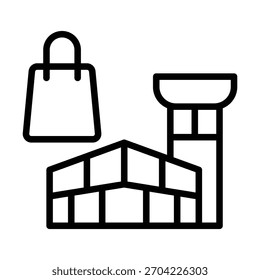 Plantilla de diseño de Vector de ilustración de icono de edificio de centro comercial