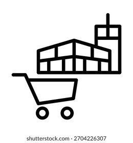 Plantilla de diseño de Vector de ilustración de icono de edificio de centro comercial