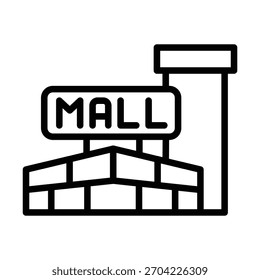 Plantilla de diseño de Vector de ilustración de icono de edificio de centro comercial