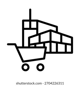 Plantilla de diseño de Vector de ilustración de icono de edificio de centro comercial