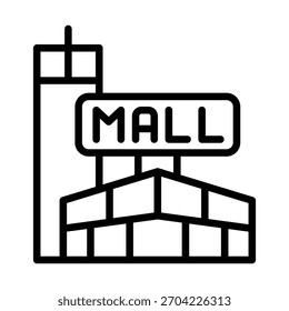Plantilla de diseño de Vector de ilustración de icono de edificio de centro comercial