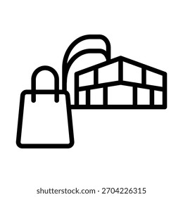 Plantilla de diseño de Vector de ilustración de icono de edificio de centro comercial