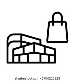 Plantilla de diseño de Vector de ilustración de icono de edificio de centro comercial