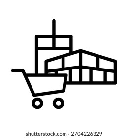 Plantilla de diseño de Vector de ilustración de icono de edificio de centro comercial