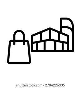 Plantilla de diseño de Vector de ilustración de icono de edificio de centro comercial