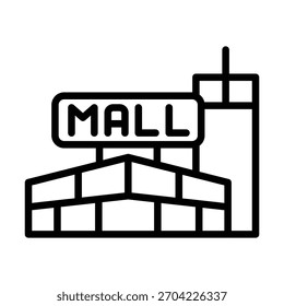 Plantilla de diseño de Vector de ilustración de icono de edificio de centro comercial