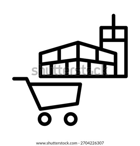 Mall building icon illustration vector design template