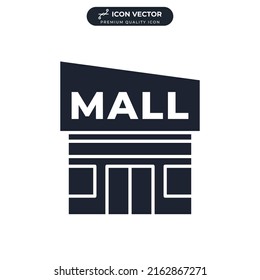 mall building icon symbol template for graphic and web design collection logo vector illustration