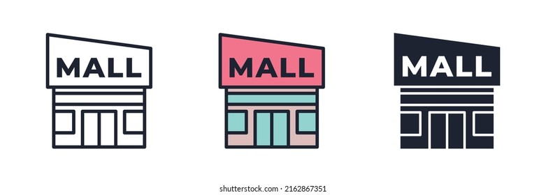 mall building icon symbol template for graphic and web design collection logo vector illustration