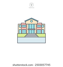 Mall building icon symbol vector illustration isolated on white background