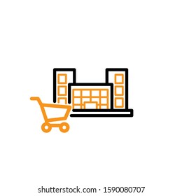 Mall building  icon template. Vector illustration 