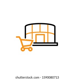 Mall building  icon template. Vector illustration 