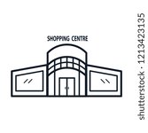 Mall building icon vector logo style trendy
