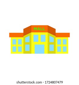 Mall building icon vector on white background