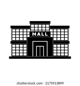 mall building icon, mall building vector sign symbol