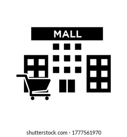 Plantilla vectorial de icono de construcción de centros comerciales