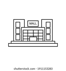 Mall Building Icon Vector Template On White Background Color Editable