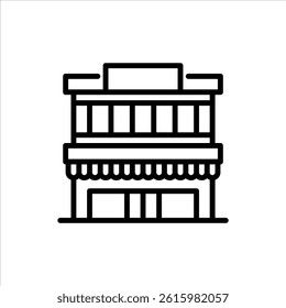 mall building outline icon. shopping mall black line illustration.