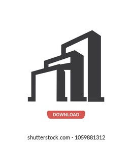 Mall building vector icon