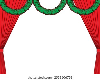 Mall and curtain background illustration