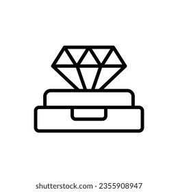 Mall Diamond Outline Icon Vector Illustration