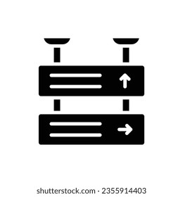 Mall Direction Filled Icon Vector Illustration