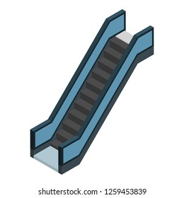 Mall escalator icon. Isometric of mall escalator vector icon for web design isolated on white background