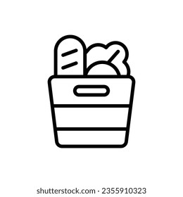 Mall Groceries Outline Icon Vector Illustration