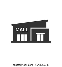 Mall icon in flat style. Store vector illustration on white isolated background. Shop business concept.