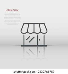 Mall icon in flat style. Store vector illustration on white isolated background. Shop business concept.